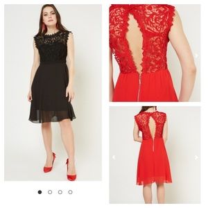 Crochet Bodice Sheer A-Line Dress BRAND NEW